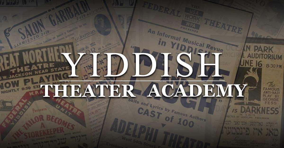 Image showing a spread of multiple flyers for yiddish theatres.